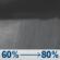 Tonight: Rain showers. Cloudy, with a low around 57. Northeast wind 2 to 6 mph. Chance of precipitation is 80%. New rainfall amounts between a quarter and half of an inch possible. Tonight: Rain Showers