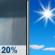 Monday: Slight Chance Rain Showers then Sunny